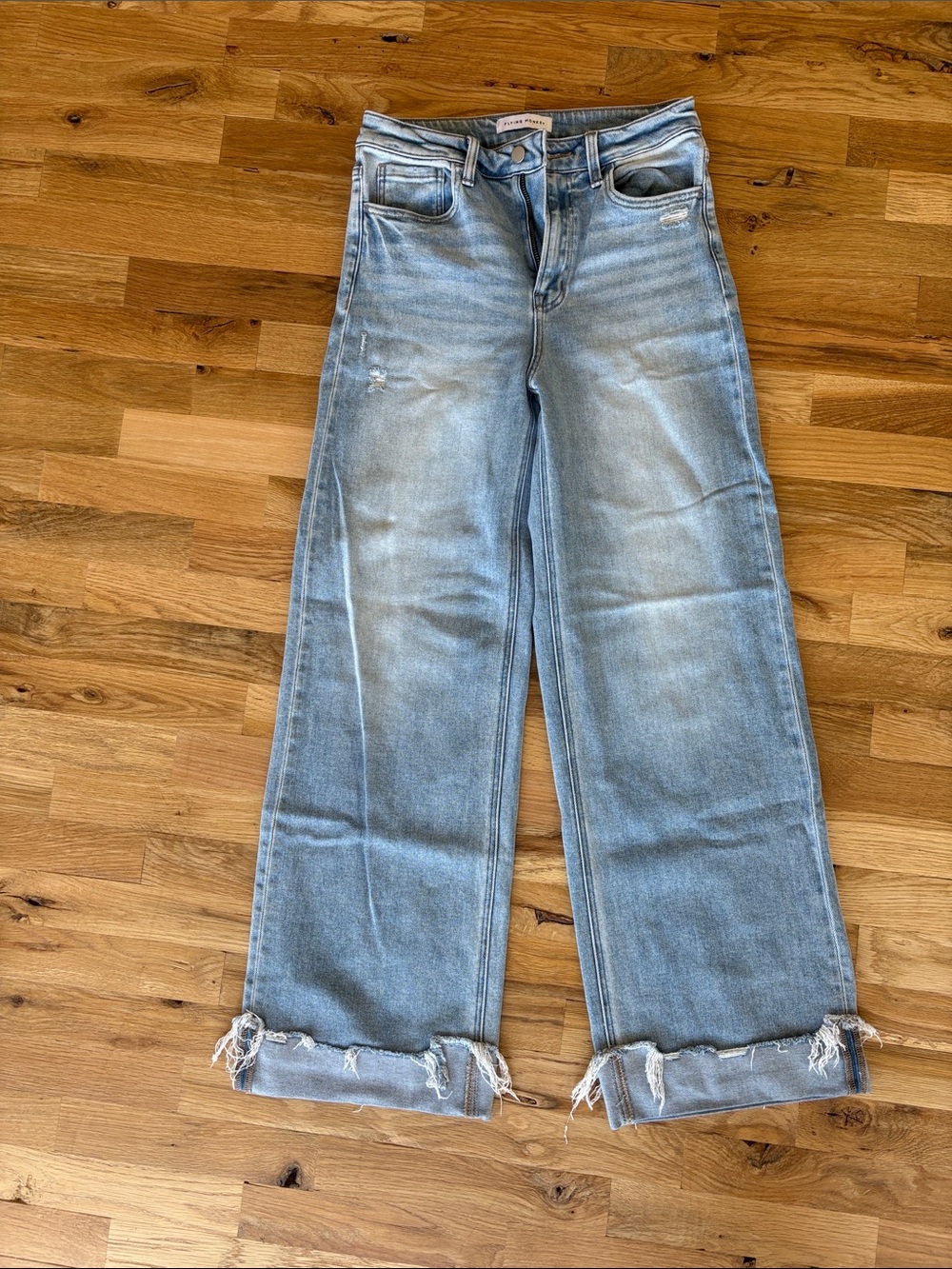 Flying monkey chandler jeans size 28Wide Leg Distressed Light Blue Women’s Jeans